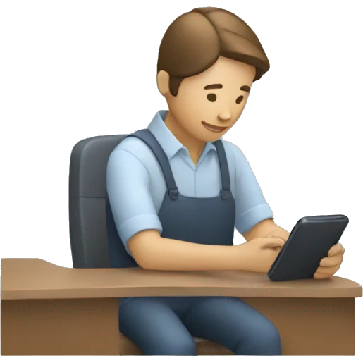person working on mobile phone emoji