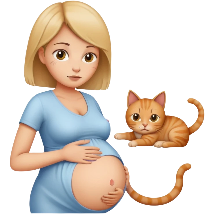 gravida doente com gato emoji