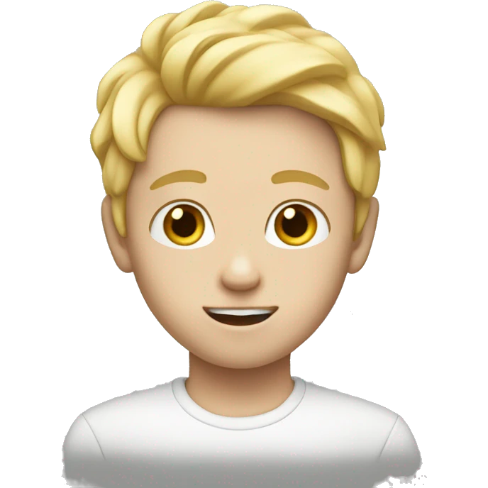 kid with blond hair and white skin and  emoji