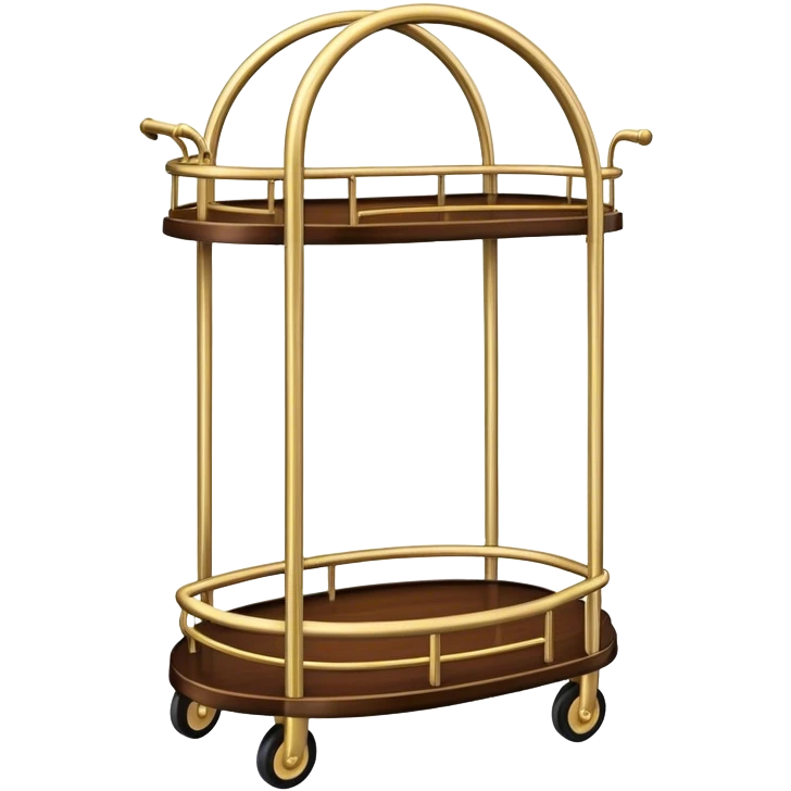a tall hotel trolley with only one platform at the bottom and curved arch at the top emoji