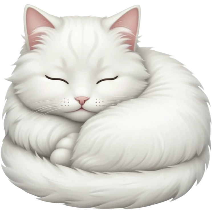 White cat sleeping emoji