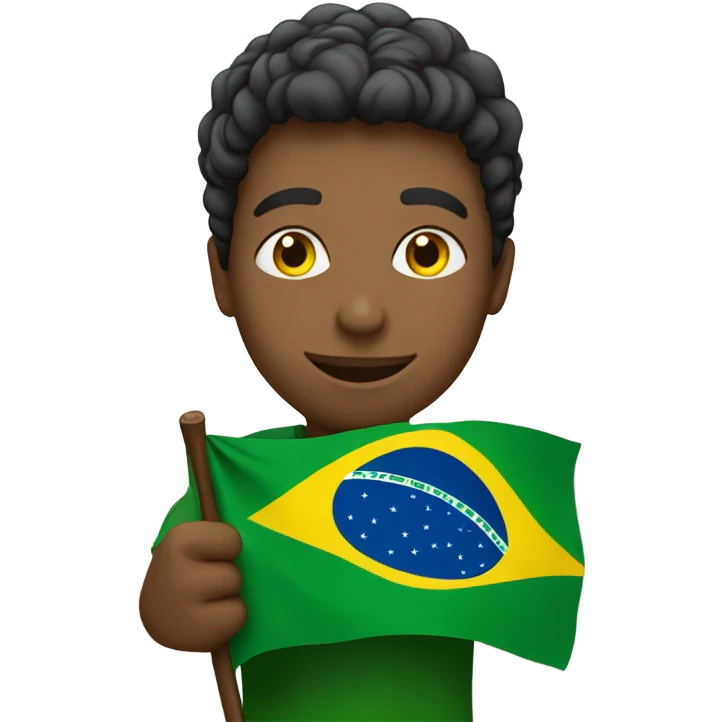 a person hug a brazil flag emoji