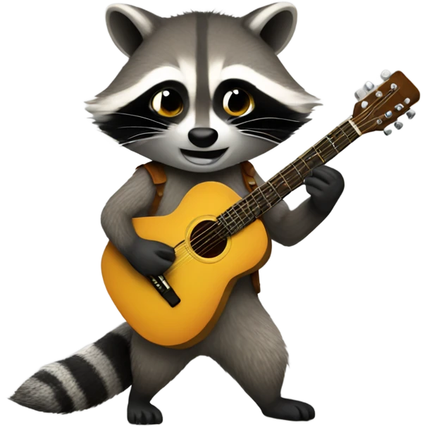 Raccoon play guitar  emoji