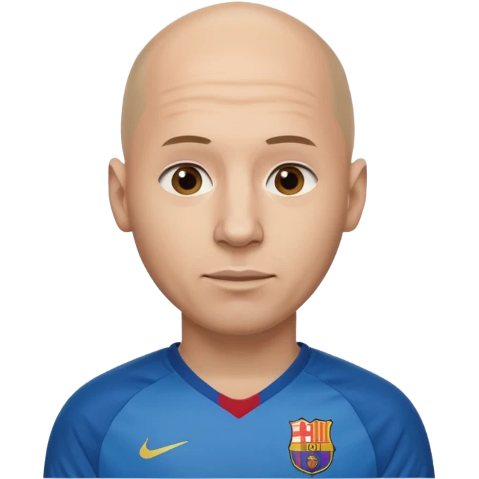 bald man wearing messi football jersey emoji