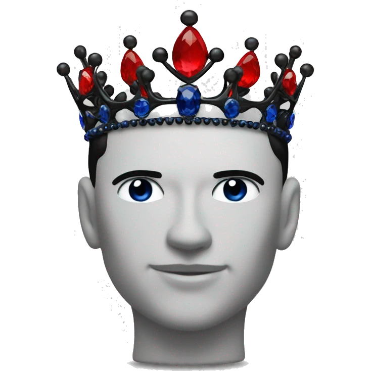 a black and red crown with saphires emoji