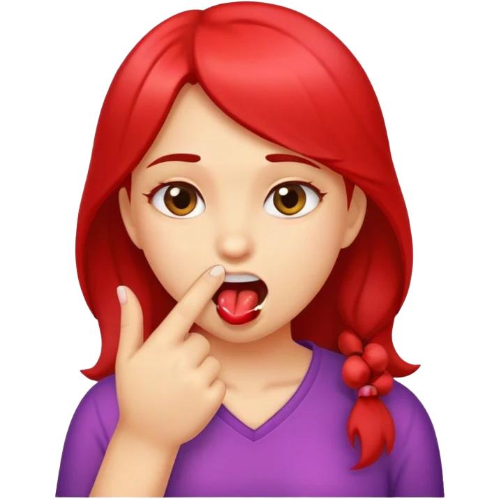 girl biting her finger emoji