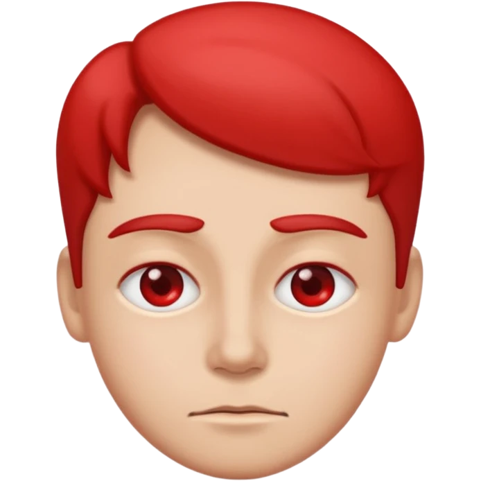 Crea un emoji kn los ojos ojos rojos, achinados emoji