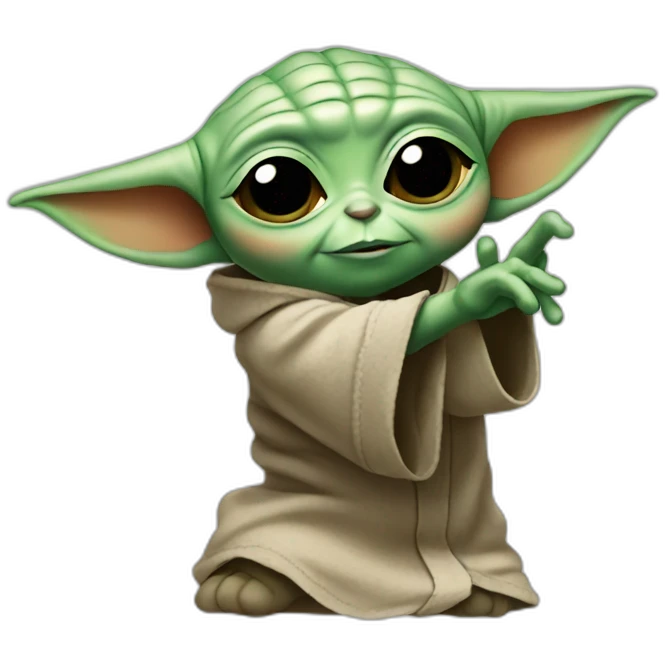 dabbing baby yoda emoji