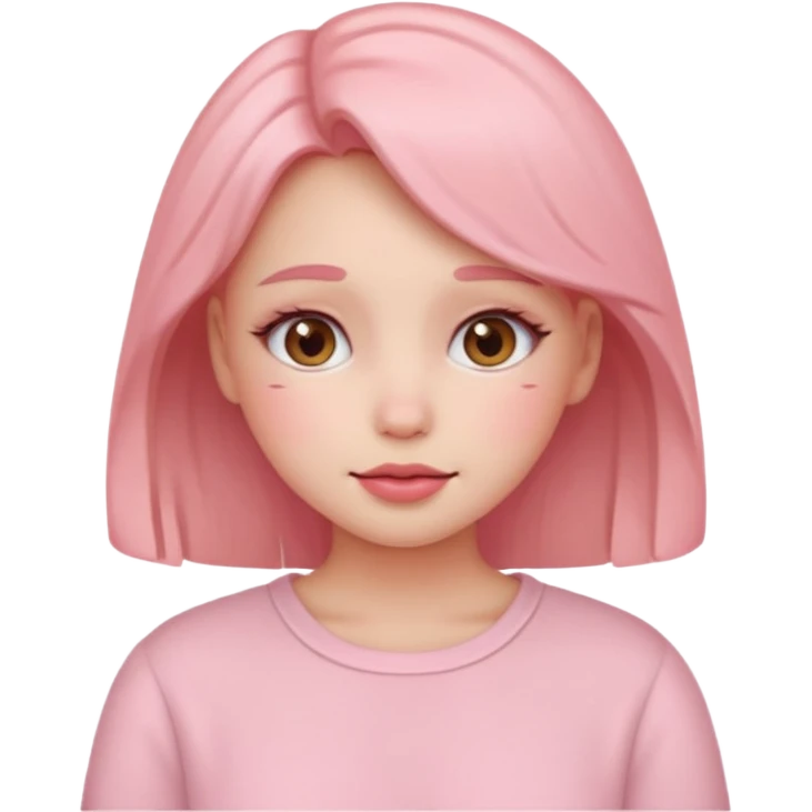 “Emoji girl, soft girl aesthetic, pink blush emoji