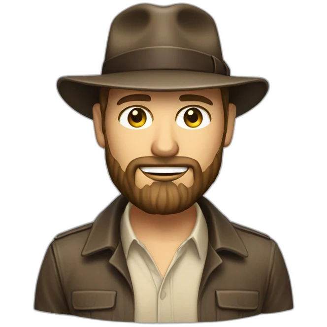 project manager with beard and a wip like indiana jones emoji