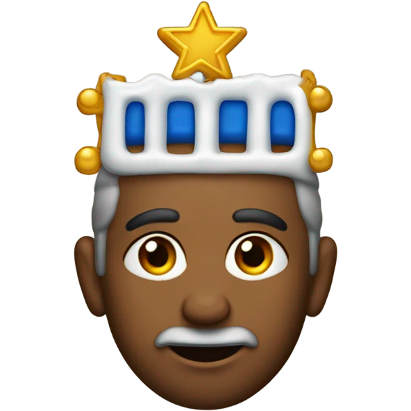 A Jewish guy with one dangly menorah earring emoji