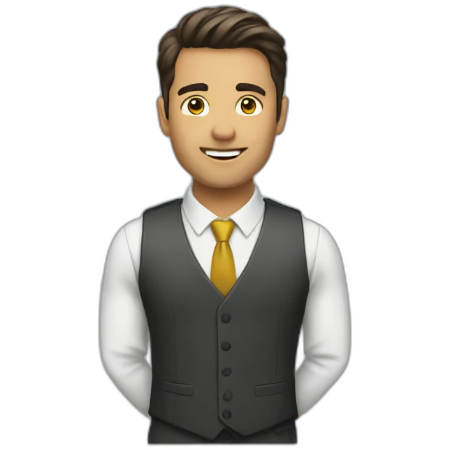 Finance bro with a vest emoji