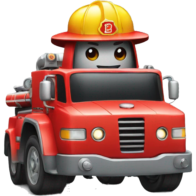 Firefighting car robot  emoji