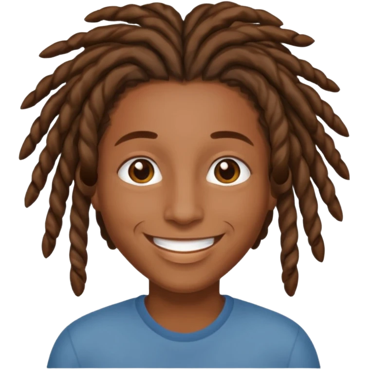 short, brown skin, locs emoji