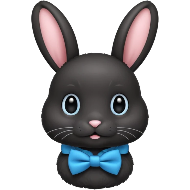 black bunny with blue bowtie emoji