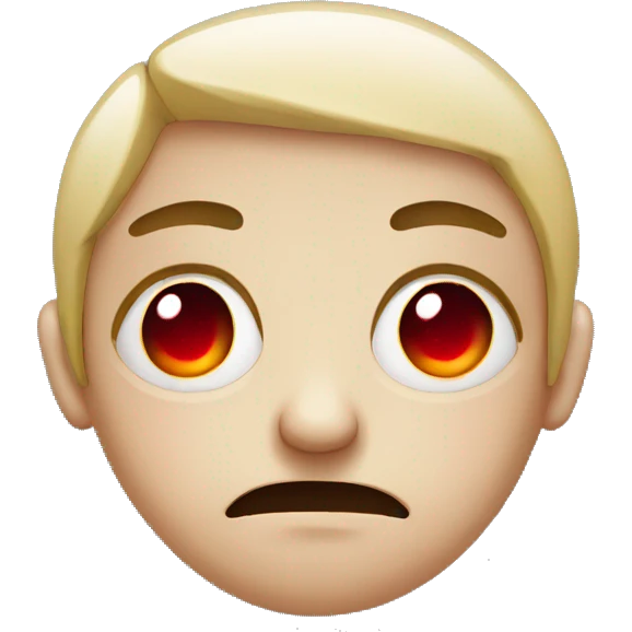Face with red eyes and sad emoji