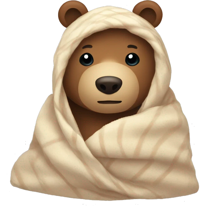bear cozy in blanket emoji