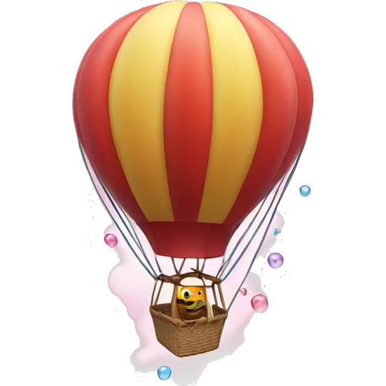 Hot air balloon with bubbles  emoji