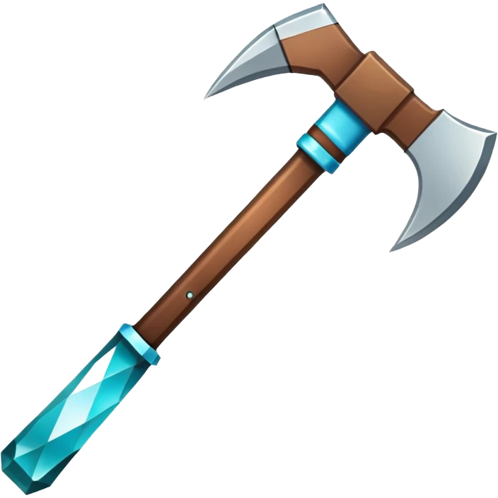 Minecraft diamond pickaxe with brown handle emoji