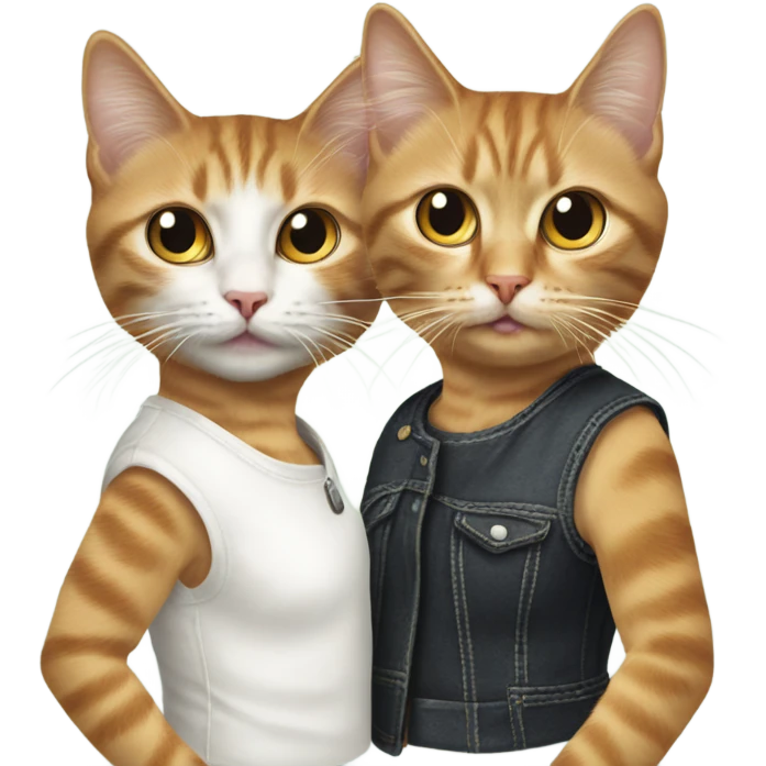 thelma and louise played by 2 cats emoji