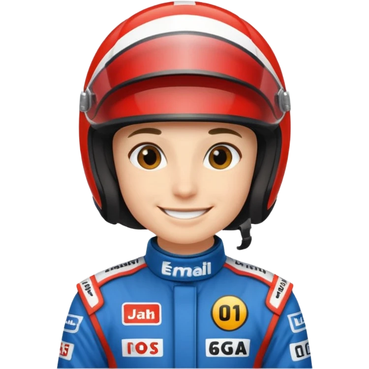 Moi dans une voiture de course emoji