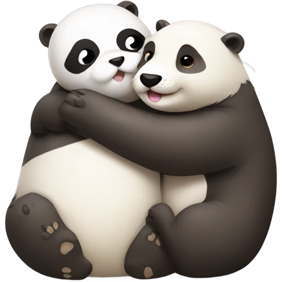 Otter hugging a panda emoji