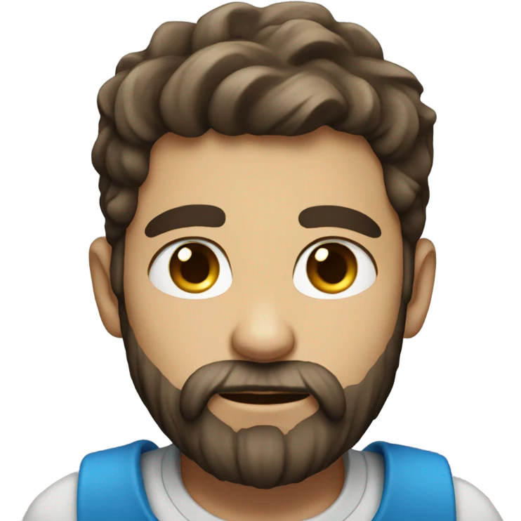Blue eyed bearded boy looking at viewer emoji