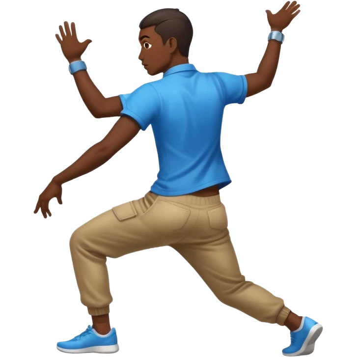 Chinese man twerking from behind angle in motion with motion blur or motion lines  emoji