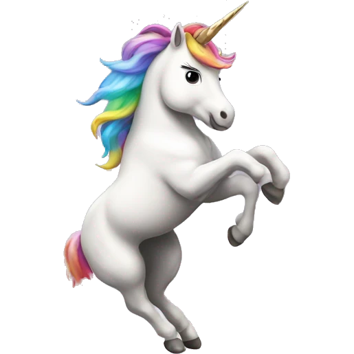 unicorn jumping rainbow emoji