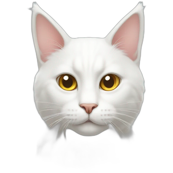 White cat with horns emoji