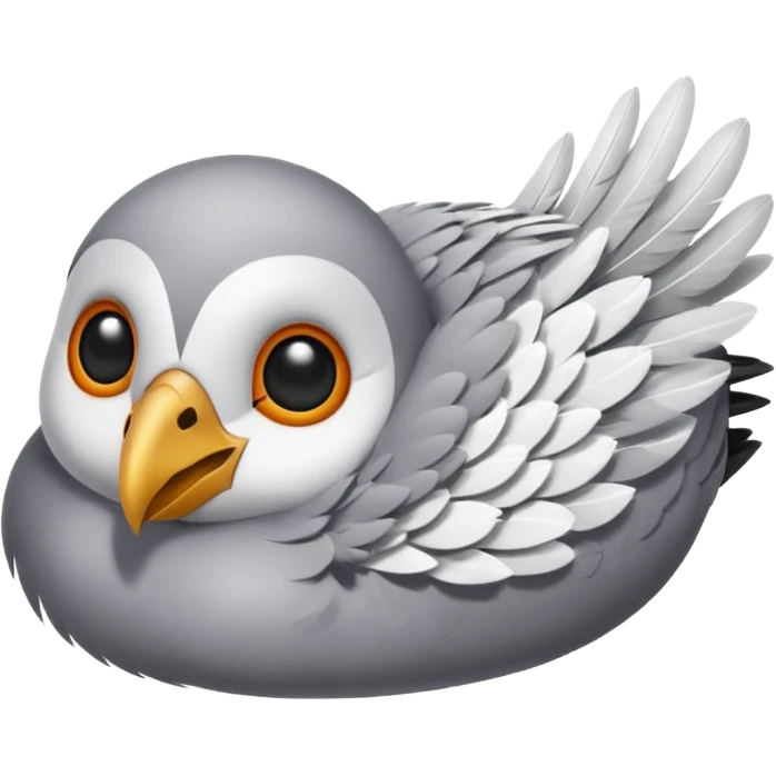a bird which has died and is lying on its back with cartoon x's in the eyes emoji