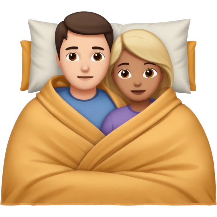 Woman and man in bed covered under a blanket on top of each other  emoji