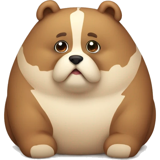 chubby bear dog with a belly emoji