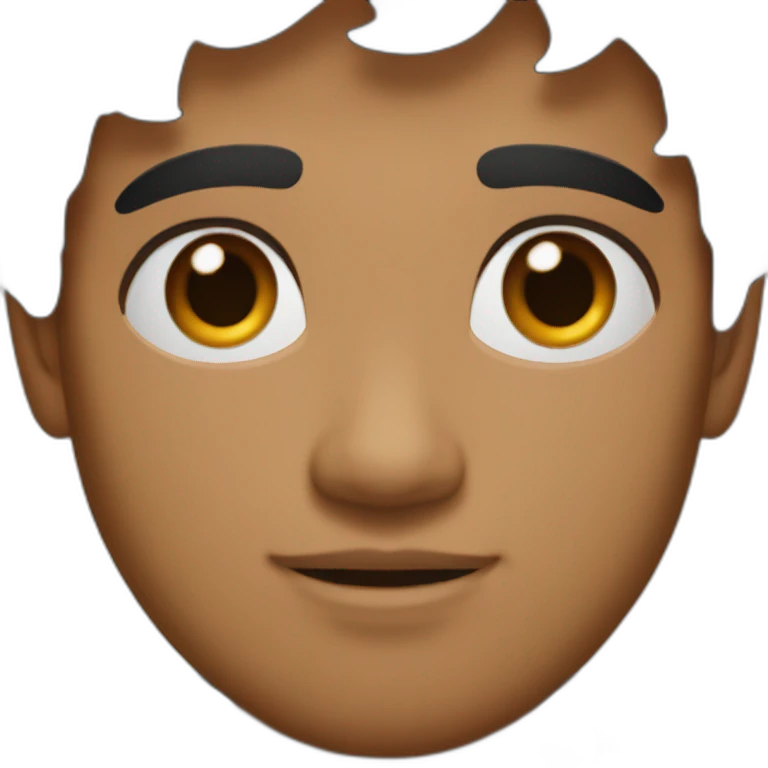 A Sri Lankan young guy with curved nose, black hair, brown eyes, little beard emoji