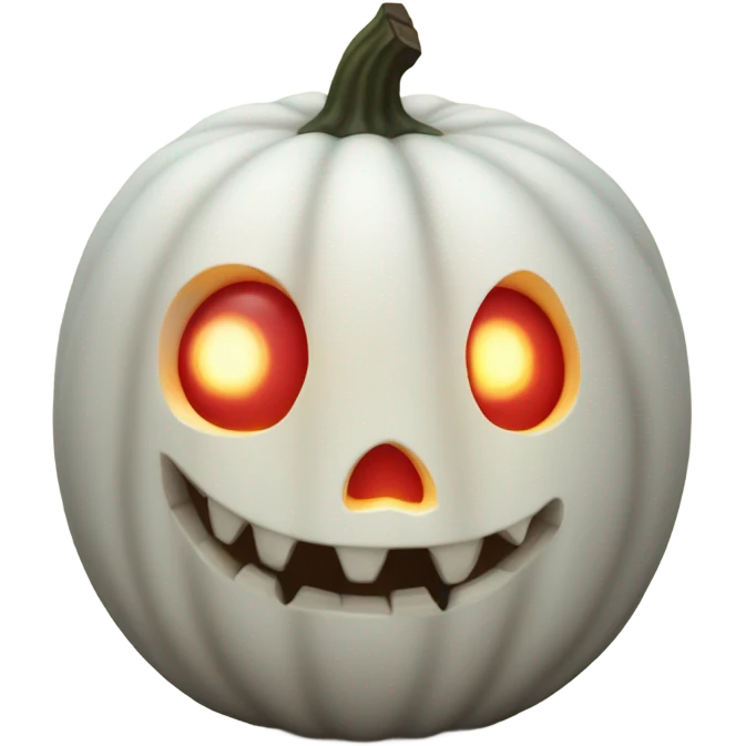 Halloween white pumpkin red glow evil emoji