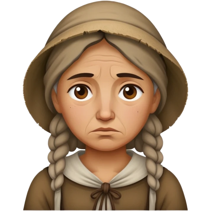 Peasant woman sad emoji