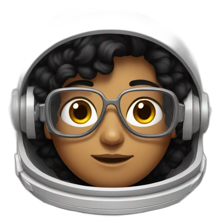 astronaut black hair glasses emoji