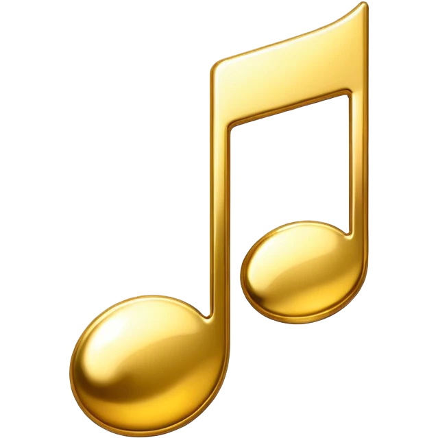 music note with a chromic metal texture emoji