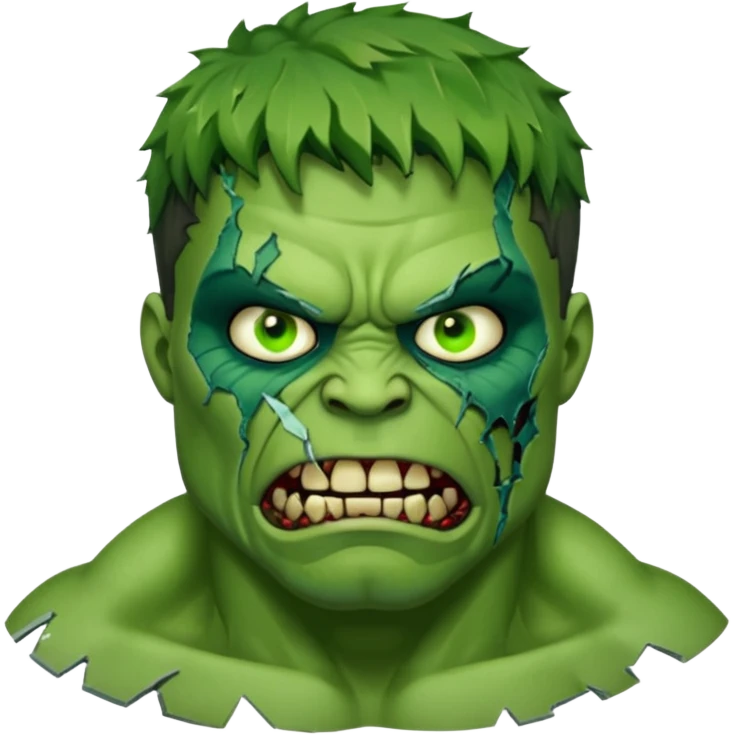 Zombie Hulk with glass face  emoji