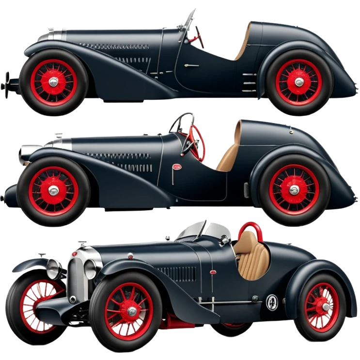  Fenderless extended-wheelbase 1936 luxury racing Bugatti lowered powerful 4 cylinder engined racing car featuring advanced rugged 4 wheel independent suspension, power steering, disc brakes and small leather covered steering wheel  emoji