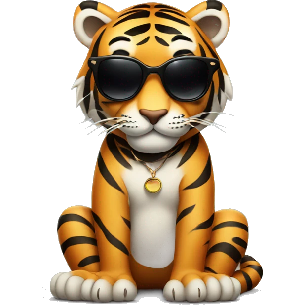 tiger crossing legs in sunglasses  emoji