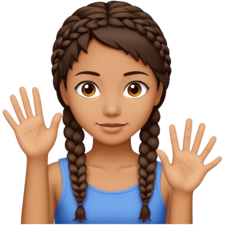 Mujer morena pelo corto con trenza diciendo ok emoji