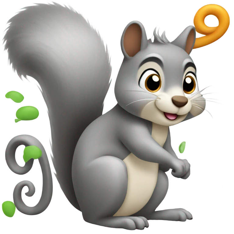 Squirrel with a squiggly tail emoji