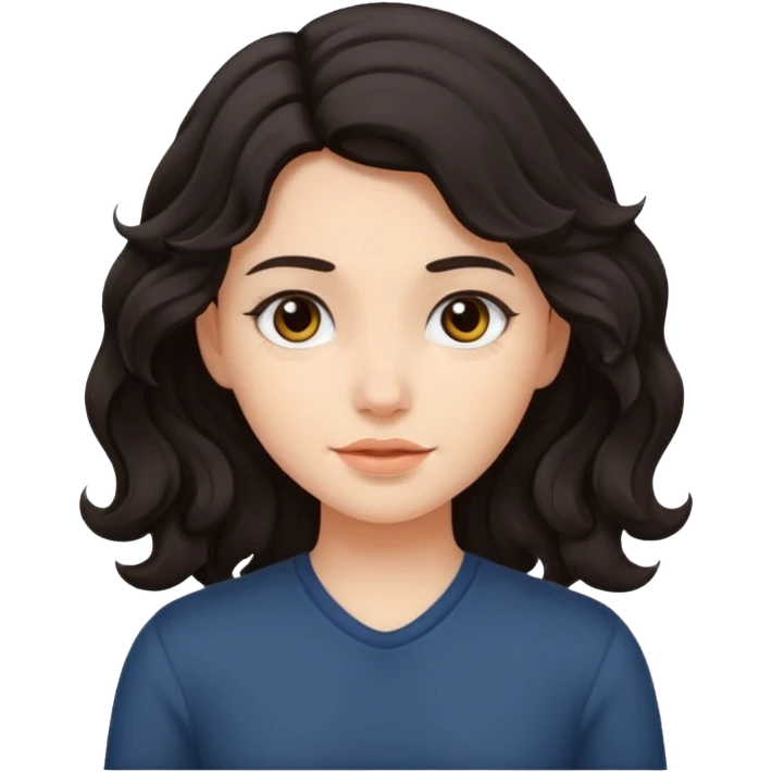 dark haired girl with wavy hair emoji