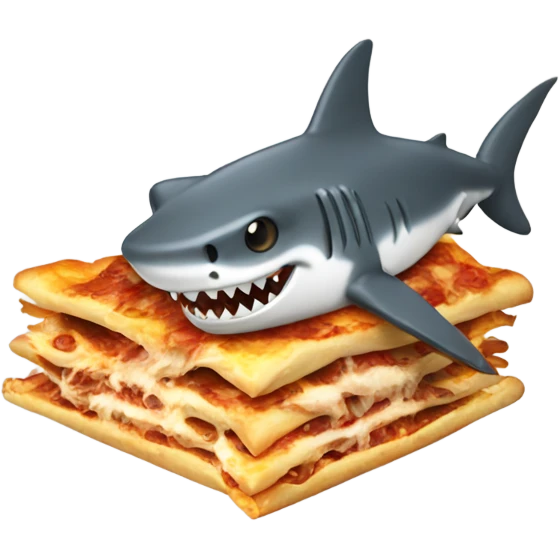 Shark eating lasagna emoji