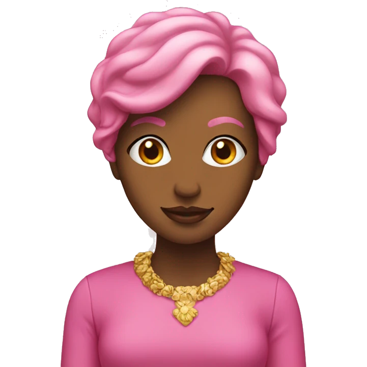 pink and gold woman emoji