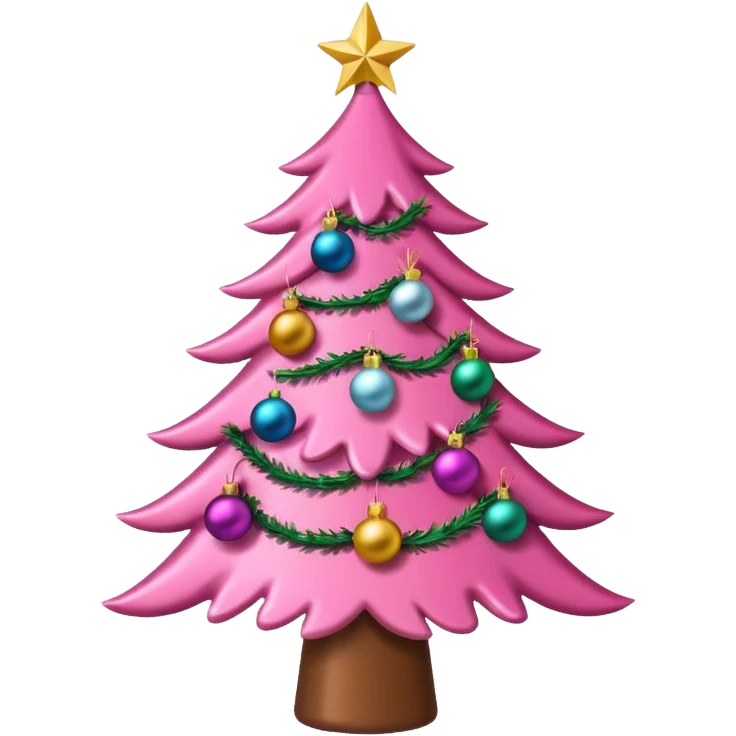 Christmas tree pink emoji
