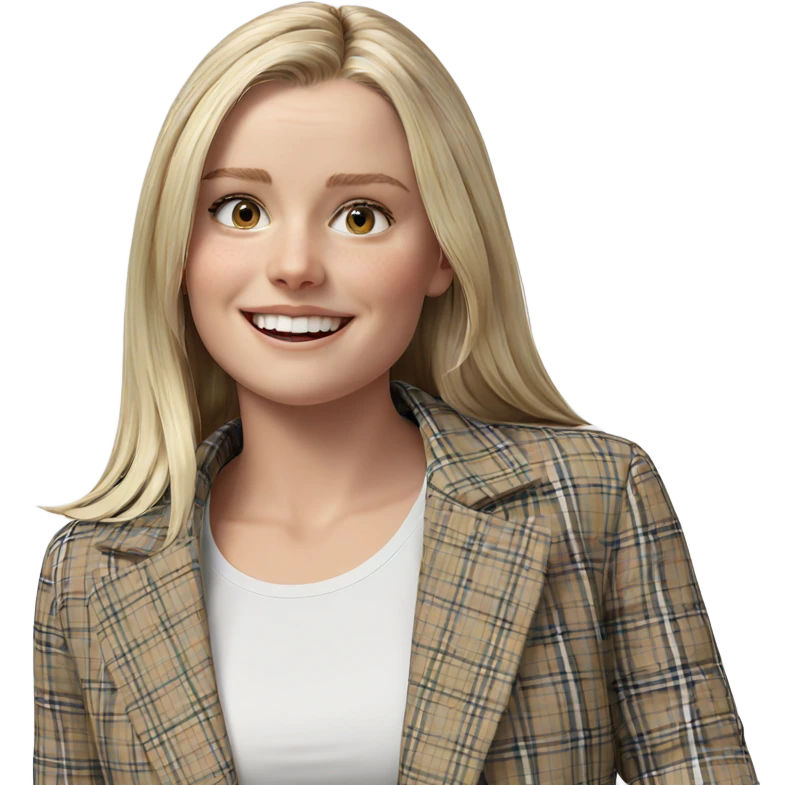 blonde girl in plaid jacket emoji