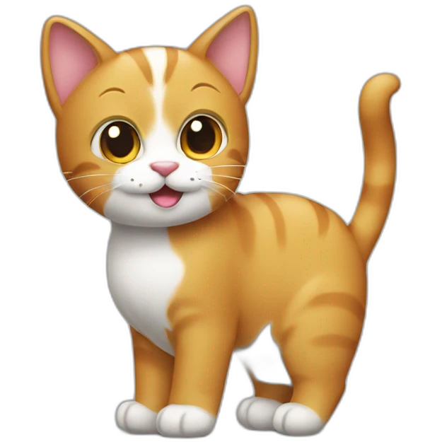 a cat with two tails emoji