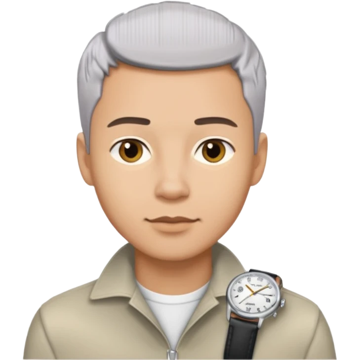 Male wearing watch (open collar) emoji